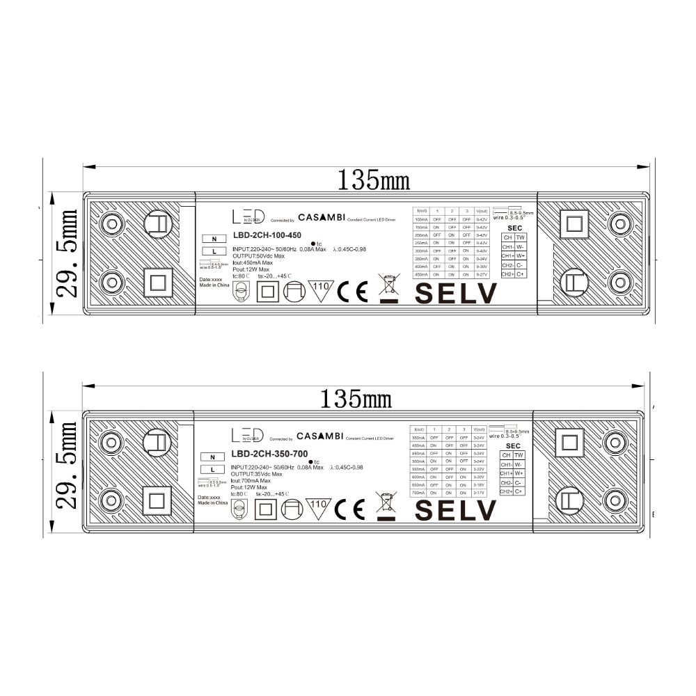 Evo TW Casambi Constant Current Driver - 12W